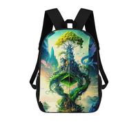 sinyumoney Zaini Per Bambini Stampati in 3D Fantasy Tree Castle Zaini Scolastici Per Bambini E Bambine, Zaini Da Viaggio, Borse Per Libri Per La Scuola O I Viaggi 17inch