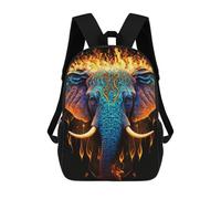 sinyumoney Zaini Per Bambini Stampati in 3D Flaming Elephant Artwork Zaini Casual Alla Moda Per Tutti I Giorni Borse Da Viaggio Carine Zaini Casual Per Esterni Per Ragazzi E Ragazze 17inch
