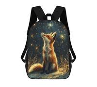 sinyumoney Zaini Per Bambini Stampati in 3D Fox Gazing at Stars Zaini Scolastici Per Bambini E Bambine, Zaini Da Viaggio, Borse Per Libri Per La Scuola O I Viaggi 17inch