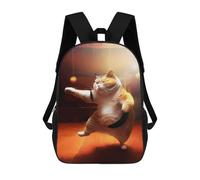 sinyumoney Zaini Per Bambini Stampati in 3D Funny Cat Training Karate Zaini Scolastici Per Bambini E Bambine, Zaini Da Viaggio, Borse Per Libri Per La Scuola O I Viaggi 17inch