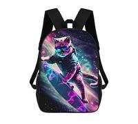 sinyumoney Zaini Per Bambini Stampati in 3D Galactic Cat Surfer Zaini Scolastici Per Bambini E Bambine, Zaini Da Viaggio, Borse Per Libri Per La Scuola O I Viaggi 17inch