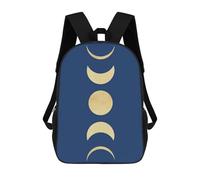 sinyumoney Zaini Per Bambini Stampati In 3D Geometric I Borse Da Scuola Per Bambini Ragazzi E Ragazze, Borse Da Viaggio, Borse Da Libro Per Scuola O Viaggi, Moon Phases 02, 17"