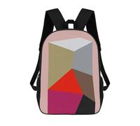 sinyumoney Zaini Per Bambini Stampati In 3D Geometric I Borse Da Scuola Per Bambini Ragazzi E Ragazze, Borse Da Viaggio, Borse Da Libro Per Scuola O Viaggi, Modern Shapes XVIII, 17"
