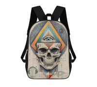 sinyumoney Zaini Per Bambini Stampati in 3D Geometric Skull Abstract Zaini Scolastici Per Bambini E Bambine, Zaini Da Viaggio, Borse Per Libri Per La Scuola O I Viaggi 17inch