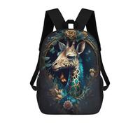 sinyumoney Zaini Per Bambini Stampati in 3D Giraffe in Enchanted Garden Zaini Scolastici Per Bambini E Bambine, Zaini Da Viaggio, Borse Per Libri Per La Scuola O I Viaggi 17inch