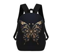 sinyumoney Zaini Per Bambini Stampati in 3D Gold Dark Butterfly Zaini Scolastici Per Bambini E Bambine, Zaini Da Viaggio, Borse Per Libri Per La Scuola O I Viaggi 17inch