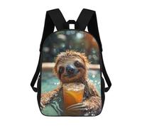 sinyumoney Zaini Per Bambini Stampati in 3D Have A Drink with A Sloth Zaini Casual Alla Moda Per Tutti I Giorni Borse Da Viaggio Carine Zaini Casual Per Esterni Per Ragazzi E Ragazze 17inch