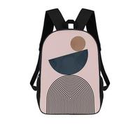 sinyumoney Zaini Per Bambini Stampati In 3D Ink Whale Borse Da Scuola Per Bambini Ragazzi E Ragazze, Borse Da Viaggio, Borse Da Libro Per Scuola O Viaggi, Geometric Shapes 8, 17"
