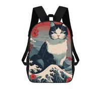 sinyumoney Zaini Per Bambini Stampati in 3D Japanese Cat 3 Zaini Scolastici Per Bambini E Bambine, Zaini Da Viaggio, Borse Per Libri Per La Scuola O I Viaggi 17inch