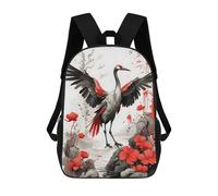 sinyumoney Zaini Per Bambini Stampati in 3D Japanese Ink Crane Bird Zaini Scolastici Per Bambini E Bambine, Zaini Da Viaggio, Borse Per Libri Per La Scuola O I Viaggi 17inch