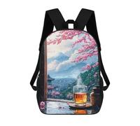 sinyumoney Zaini Per Bambini Stampati in 3D Japanese Rainy Landscape Borse Per Libri Ragazzo Ragazza Zaino Scolastico Per Bambini Con Grandi Tasche Per Bambini Scuola 17inch