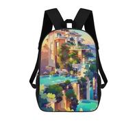 sinyumoney Zaini Per Bambini Stampati in 3D Jungle Luxury Villa Paradise Borse Per Libri Ragazzo Ragazza Zaino Scolastico Per Bambini Con Grandi Tasche Per Bambini Scuola 17inch