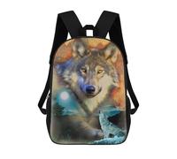 sinyumoney Zaini Per Bambini Stampati In 3D Lone Wolf Collage Borse Da Scuola Per Bambini Ragazzi E Ragazze, Borse Da Viaggio, Borse Da Libro Per Scuola O Viaggi, Lone Wolf Collage, 17"