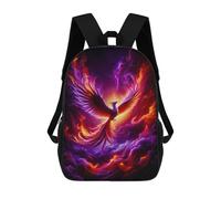 sinyumoney Zaini Per Bambini Stampati In 3D Lone Wolf Collage Borse Da Scuola Per Bambini Ragazzi E Ragazze, Borse Da Viaggio, Borse Da Libro Per Scuola O Viaggi, Rosso e viola Phoenix, 17"