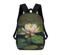sinyumoney Zaini Per Bambini Stampati in 3D Lotus Flower Garden Oasis Zaini Scolastici Per Bambini E Bambine, Zaini Da Viaggio, Borse Per Libri Per La Scuola O I Viaggi 17inch