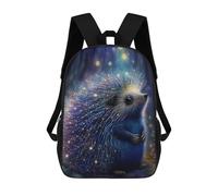 sinyumoney Zaini Per Bambini Stampati in 3D Magical Hedgehog Forest Borse Per Libri Ragazzo Ragazza Zaino Scolastico Per Bambini Con Grandi Tasche Per Bambini Scuola 17inch