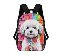sinyumoney Zaini Per Bambini Stampati in 3D Maltese Dog Graffiti Borse Per Libri Ragazzo Ragazza Zaino Scolastico Per Bambini Con Grandi Tasche Per Bambini Scuola 17inch