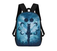 sinyumoney Zaini Per Bambini Stampati in 3D Mystic Cat Moon Phases Zaini Scolastici Per Bambini E Bambine, Zaini Da Viaggio, Borse Per Libri Per La Scuola O I Viaggi 17inch