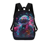 sinyumoney Zaini Per Bambini Stampati in 3D Neon Astronaut in Space -3 Zaini Casual Alla Moda Per Tutti I Giorni Borse Da Viaggio Carine Zaini Casual Per Esterni Per Ragazzi E Ragazze 17inch