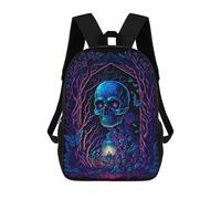 sinyumoney Zaini Per Bambini Stampati in 3D Neon Forest with Lantern Borse Per Libri Ragazzo Ragazza Zaino Scolastico Per Bambini Con Grandi Tasche Per Bambini Scuola 17inch