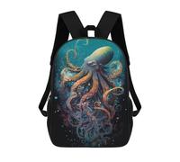 sinyumoney Zaini Per Bambini Stampati in 3D Oceanic Octopus Art Print Zaini Scolastici Per Bambini E Bambine, Zaini Da Viaggio, Borse Per Libri Per La Scuola O I Viaggi 17inch