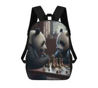sinyumoney Zaini Per Bambini Stampati in 3D Panda Bears Playing Chess Zaini Scolastici Per Bambini E Bambine, Zaini Da Viaggio, Borse Per Libri Per La Scuola O I Viaggi 17inch