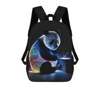 sinyumoney Zaini Per Bambini Stampati in 3D Panda Fiber Optic Lighting Borse Per Libri Ragazzo Ragazza Zaino Scolastico Per Bambini Con Grandi Tasche Per Bambini Scuola 17inch