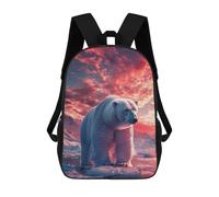 sinyumoney Zaini Per Bambini Stampati in 3D Polar Bear Arctic Sunset Borse Per Libri Ragazzo Ragazza Zaino Scolastico Per Bambini Con Grandi Tasche Per Bambini Scuola 17inch