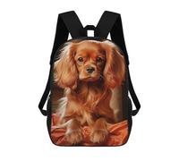sinyumoney Zaini Per Bambini Stampati in 3D Ruby Cavalier King Charles Spaniel Zaini Scolastici Per Bambini E Bambine, Zaini Da Viaggio, Borse Per Libri Per La Scuola O I Viaggi 17inch