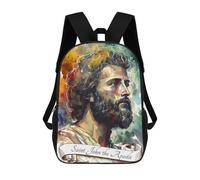 sinyumoney Zaini Per Bambini Stampati in 3D Saint John The Apostle Zaini Scolastici Per Bambini E Bambine, Zaini Da Viaggio, Borse Per Libri Per La Scuola O I Viaggi 17inch