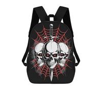 sinyumoney Zaini Per Bambini Stampati in 3D Skulls, Sword, And Spiderweb Illustration Borse Per Libri Ragazzo Ragazza Zaino Scolastico Per Bambini Con Grandi Tasche Per Bambini Scuola 17inch