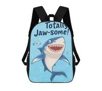 sinyumoney Zaini Per Bambini Stampati in 3D Smiling Shark Illustration Borse Per Libri Ragazzo Ragazza Zaino Scolastico Per Bambini Con Grandi Tasche Per Bambini Scuola 17inch