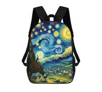 sinyumoney Zaini Per Bambini Stampati in 3D Starry Night Inspired Landscape Zaini Casual Alla Moda Per Tutti I Giorni Borse Da Viaggio Carine Zaini Casual Per Esterni Per Ragazzi E Ragazze 17inch