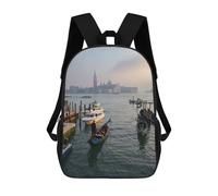 sinyumoney Zaini Per Bambini Stampati in 3D Sunset over Gondola Venice Borse Per Libri Ragazzo Ragazza Zaino Scolastico Per Bambini Con Grandi Tasche Per Bambini Scuola 17inch