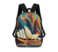sinyumoney Zaini Per Bambini Stampati in 3D Sydney Opera House 3 Zaini Scolastici Per Bambini E Bambine, Zaini Da Viaggio, Borse Per Libri Per La Scuola O I Viaggi 17inch