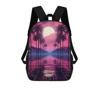 sinyumoney Zaini Per Bambini Stampati in 3D Synthwave Sunset Serenade Borse Per Libri Ragazzo Ragazza Zaino Scolastico Per Bambini Con Grandi Tasche Per Bambini Scuola 17inch