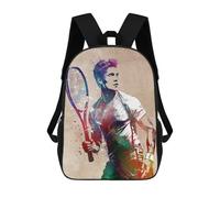 sinyumoney Zaini Per Bambini Stampati in 3D Tennis Player Sport Art Zaini Scolastici Per Bambini E Bambine, Zaini Da Viaggio, Borse Per Libri Per La Scuola O I Viaggi 17inch