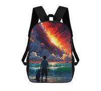 sinyumoney Zaini Per Bambini Stampati in 3D The Last Sunset Zaini Scolastici Per Bambini E Bambine, Zaini Da Viaggio, Borse Per Libri Per La Scuola O I Viaggi 17inch