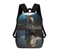 sinyumoney Zaini Per Bambini Stampati in 3D The Lion Cub Reflection Zaini Scolastici Per Bambini E Bambine, Zaini Da Viaggio, Borse Per Libri Per La Scuola O I Viaggi 17inch