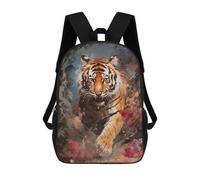 sinyumoney Zaini Per Bambini Stampati in 3D Tiger in Paint Bird View Zaini Scolastici Per Bambini E Bambine, Zaini Da Viaggio, Borse Per Libri Per La Scuola O I Viaggi 17inch