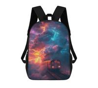 sinyumoney Zaini Per Bambini Stampati in 3D Train Journey Through Cosmic Skies Zaini Scolastici Per Bambini E Bambine, Zaini Da Viaggio, Borse Per Libri Per La Scuola O I Viaggi 17inch