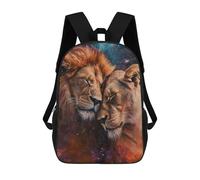 sinyumoney Zaini Per Bambini Stampati in 3D Two Lions In Love Zaini Scolastici Per Bambini E Bambine, Zaini Da Viaggio, Borse Per Libri Per La Scuola O I Viaggi 17inch