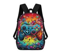 sinyumoney Zaini Per Bambini Stampati in 3D Vibrant Gaming Controller Artwork -170 Borse Per Libri Ragazzo Ragazza Zaino Scolastico Per Bambini Con Grandi Tasche Per Bambini Scuola 17inch