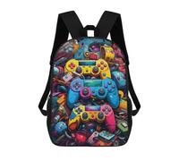 sinyumoney Zaini Per Bambini Stampati in 3D Vibrant Gaming Controllers Collage -2 Zaini Scolastici Per Bambini E Bambine, Zaini Da Viaggio, Borse Per Libri Per La Scuola O I Viaggi 17inch