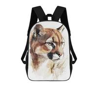 sinyumoney Zaini Per Bambini Stampati in 3D Watercolor Cougar Portrait Borse Per Libri Ragazzo Ragazza Zaino Scolastico Per Bambini Con Grandi Tasche Per Bambini Scuola 17inch