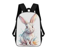 sinyumoney Zaini Per Bambini Stampati in 3D White Rabbit Illustration Borse Per Libri Ragazzo Ragazza Zaino Scolastico Per Bambini Con Grandi Tasche Per Bambini Scuola 17inch