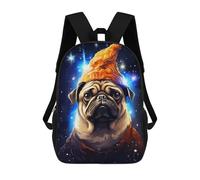 sinyumoney Zaini Per Bambini Stampati in 3D Wizard Pug Cute Pixel Art Borse Per Libri Ragazzo Ragazza Zaino Scolastico Per Bambini Con Grandi Tasche Per Bambini Scuola 17inch