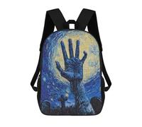 sinyumoney Zaini Per Bambini Starry Night Hand Graveyard Zaino Scolastico Zaino Per Bambini Borsa Scolastica Zaini Da Viaggio Borse Per Libri Zaino Stampato in 3D Per Bambini E Bambine 17inch