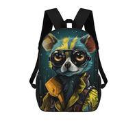 sinyumoney Zaini Per Bambini Steampunk Lemur Elegance Zaino Scolastico Zaino Per Bambini Borsa Scolastica Zaini Da Viaggio Borse Per Libri Zaino Stampato in 3D Per Bambini E Bambine 17inch