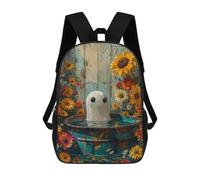 sinyumoney Zaini Per Bambini Sunflowers Borsa Da Scuola Stampato 3D Per Bambini Zaino Da Viaggio Alla Moda Per Studenti, Ghost In A Flower Bath, 17"